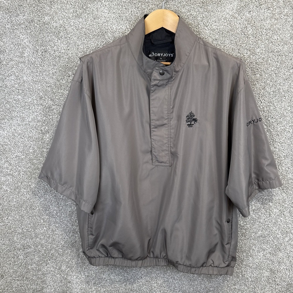 DryJoys FootJoy FJ‎ 1/4 Zip Lined Wind Jacket Men's Large Short Sleeve